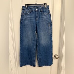 American Eagle Dreamy Drape Ultra Wide Leg Denim Jeans Size 0 Short